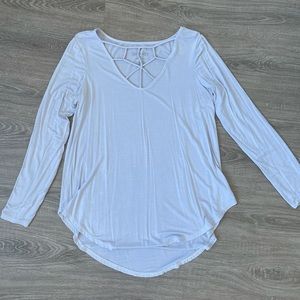 Crisscross long sleeve top